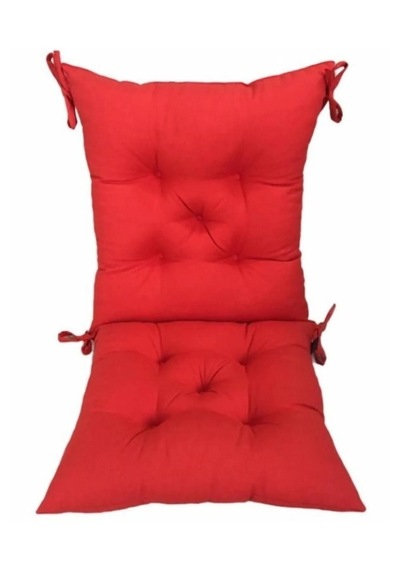 Kırmızı Rengi Arkalıklı Sandalye Minderi 45 85 Cm