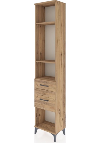 Arges Dolap 3 Raflı 2 Çekmeceli 44x30x221 Çam-çam Çam