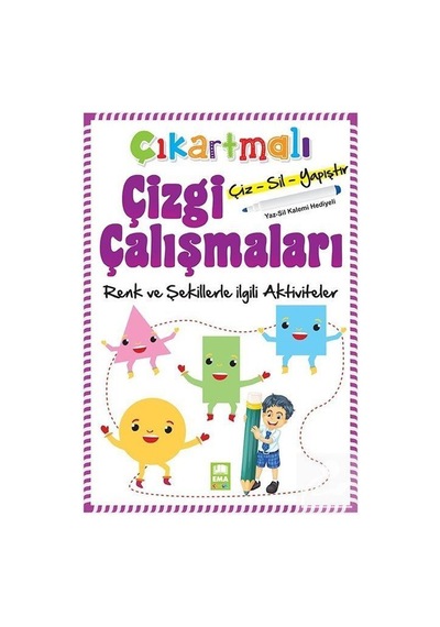 Çıkartmalı Çizgi Çalışmaları Çiz-Sil-Yapıştır Hayvanlarla Ilgi