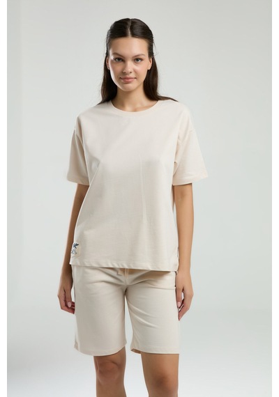Rolypoly Kadın Krem Şort Takım Rp3592-s-v4 Krem