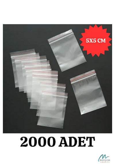 Kilitli Torba 5x5 Cm 2000 Adet Kilitli Buzdolabı Poşeti Şeffaf Kilitli Poşet Kilitli Saklama Poşeti