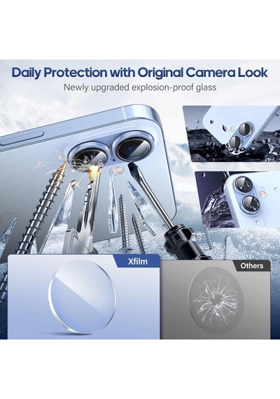 Apple Uyumlu iPhone 17 Kamera Koruyucu Gece Çekim Destekli Premium Safir Lens Koruma Parlak Temperli Cl-12