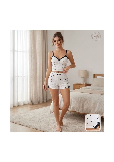 Jesica Bella Pijama Takımı Beyaz Beyaz
