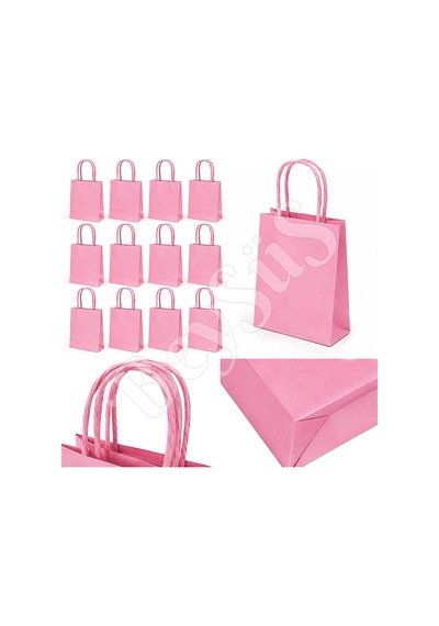 11x15 Cm Hediyelik Kağıt Çanta Pembe 12 Adet Tüm Yaşlar