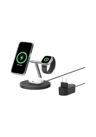 Tr'ü 1 Arada Qi2 Şarj Cihazı Magsafe Uyumlu Kablosuz Şarj Istasyonu 16 Serisi Kaymaz Tabanlı Airpods Için Qi2 Kabl