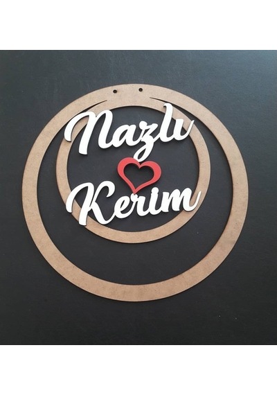 Ahşap Isimli Makrome Kasnak-Makrome Isimlik- Isimli Çember (402406695)