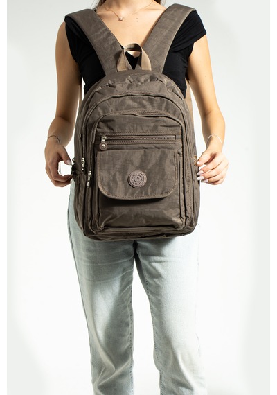 Nemo Bags Vizon Unisex Okul Çantası, Crinkle Su Geçirmez Kumaş, Laptop Seyahat Sırt Çantası, 24 Lt, 40x30cm Kahverengi
