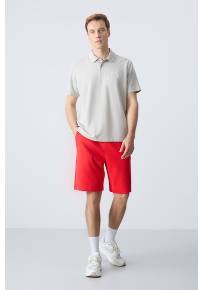 Air Jones Tommy Life Fiesta Pamuklu Kalın Yumuşak Dokulu Standart Fit Basic Erkek Şort - 81275 Kırmızı