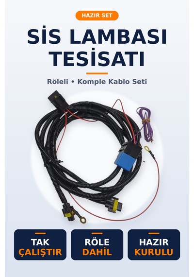 H11 Sis Farı Kablo Tesisatı Tak Çalıstır H8 H9 H16 Role Ve Açma Kapama Düğme Dahil