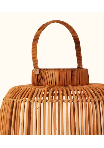 Koza Home Meander El Yapımı Dekoratif Rattan Mumluk 28x50x70 8937 Standart