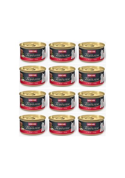 Animonda Vom Feinsten Sığır Etli Ve Ördekli Yetişkin Kedi Konsevesi 85 G X 12 Adet