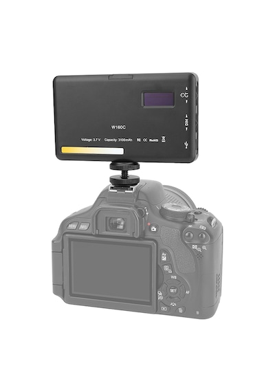 Ayex W160c Bicolor Led Video Işığı 2500k-6500k Renk Sıcaklığı, 160 Led, Lcd Ekran, 3100mah Batarya