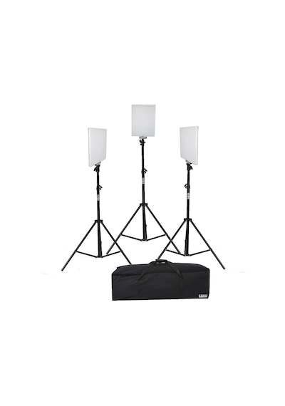 Deyatech 530 Led Fotograf Video Sürekli Işık Seti 3 x Led Panel Tripod Ayaklı + Çanta