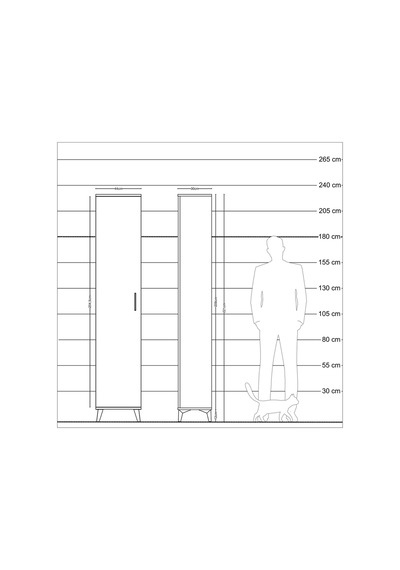 Arges Dolap 5 Raflı Tek Kapaklı 44x30x221 Antrasit-çam Antrasit