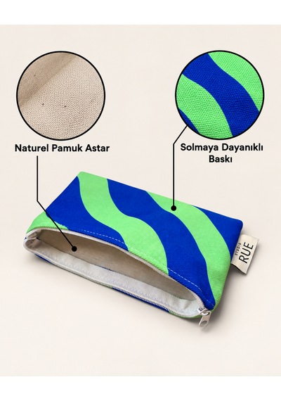 Renkli Desenli Düzenleyici El Çantası - Seyahat Tipi Organizer 22x15 Cm