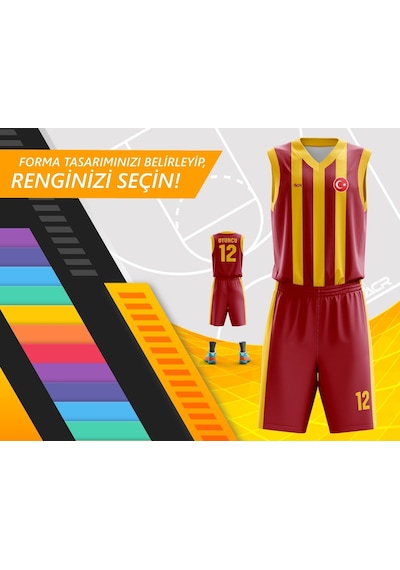 Acr Giyim Kişiye Özel Basketbol Forması - Dizayn : Çubuklu