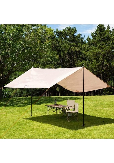 Su Geçirmez Dayanıklı Piknik Kamp Sahil Plaj Güneşlik Koruyucu Tente Gölgelik Çadır 500x300 Cm Tek Ebat Bej Genel