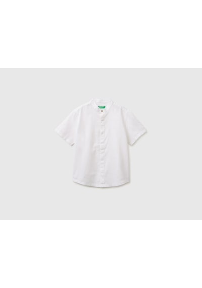 United Colors Of Benetton Keten Karışımlı Çocuk Gömlek Beyaz