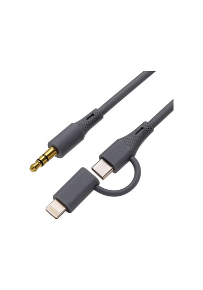 2'si 1 Arada Type-c Ve Lightning To 3.5mm Aux Ses Kablosu - Ios Android Uyumlu Oto Ses Aktarım Adaptörü-al5815