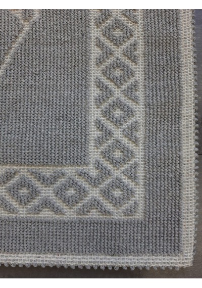 Soffy Doğal Pamuklu Gri & Gri Ayak Paspası Ayak Havlusu 50x70 Cm