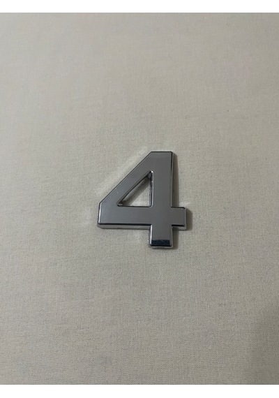 4 Dört Numara Yapışkanlı Daire Bina Villa Kapı Numarası Krom Crom 4 Cmx5cm No:4 Plastik