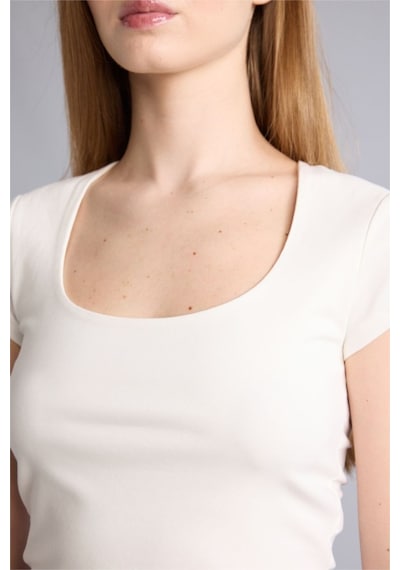 Defacto Crop Beyaz Kadın T-shirt H1560ax/wt32