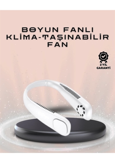 Giyilebilir Sessiz Fan 224g Hafif, Bladeless Güvenli Tasarım, 5 Vitesli Soğutma, Usb Şarjlı Fan