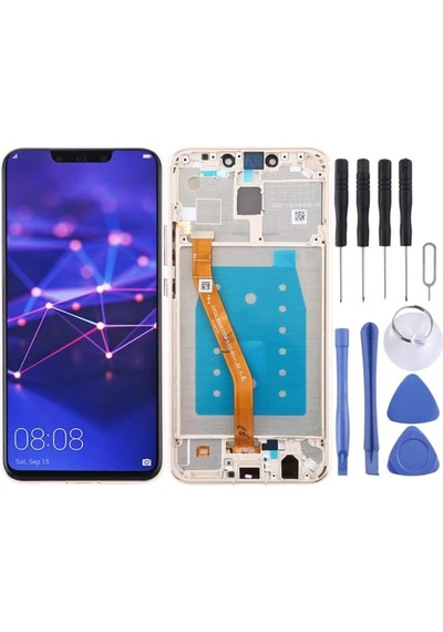 Huawei Uyumlu Mate 20 Lite Lcd Ekran Dokunmatik Full Çıtalı Gold