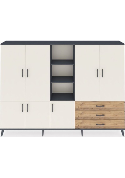 Arges Dolap 11 Raflı 3 Çekmeceli 7 Kapaklı 220x30x163 Antrasit-aytaşı/çam Aytası/atlas Çam - Antrasıt Arges Dolap 11 Raflı 3 Çekmeceli 7 Kapaklı 220x30x163 Antrasit-aytaşı/çam Aytası/atlas Çam - Antrasıt