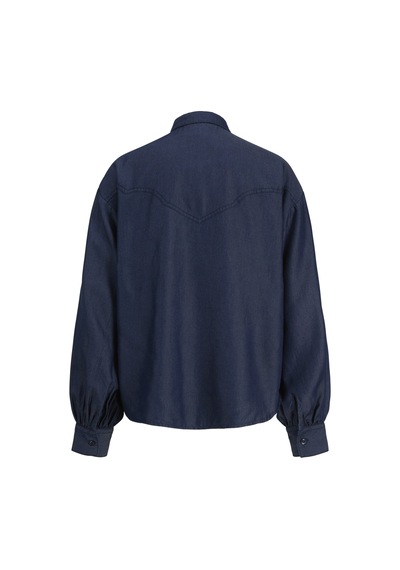 Jack & Jones Kadin Gömlek - Debby - 12280995 Dark Medium Blue Denim
