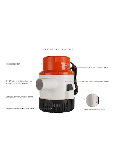 Seaflo Sintine Pompası. 3500 Gph. 24v. Tekne Sintine Pompası