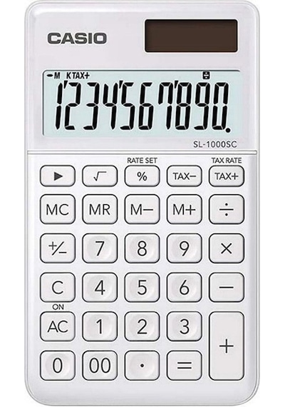 Casio SL-1000SC-WE Cep Tipi 10 Hane Hesap Makinesi
