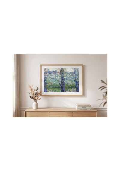 Van Gogh View Of Arles, Flowering Orchards Çerçevesiz Poster 30x42 Cm A3 Tablo Duvar Dekoru