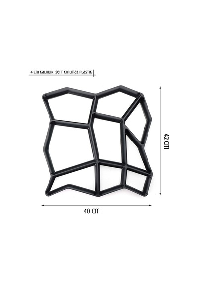 Bahçe Taş Kalıp Beton Kalıbı Zemin Kaplama Kalıbı 42x40 Cm 2 Adet