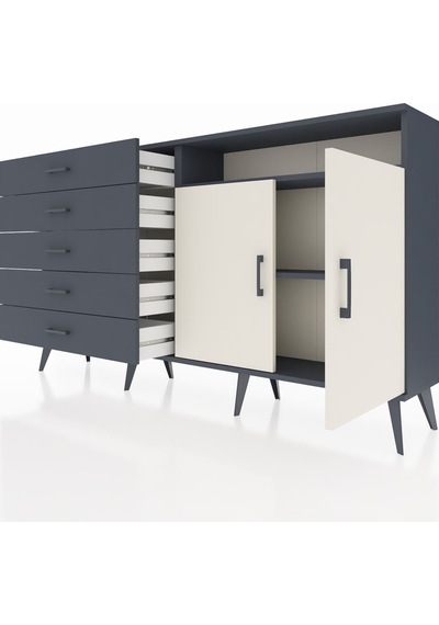 Arges Konsol 2 Raflı 5 Çekmeceli 2 Kapaklı 176x30x99 Antrasit-ayt Antrasit-aytaşı/antrasit Arges Konsol 2 Raflı 5 Çekmeceli 2 Kapaklı 176x30x99 Antrasit-ayt Antrasit-aytaşı/antrasit