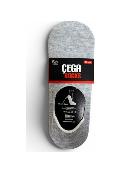 Çega Socks Dikişsiz Pamuklu Silikonlu Kaymaz Babet Çorap 12'li Çok Renkli Çok Renkli