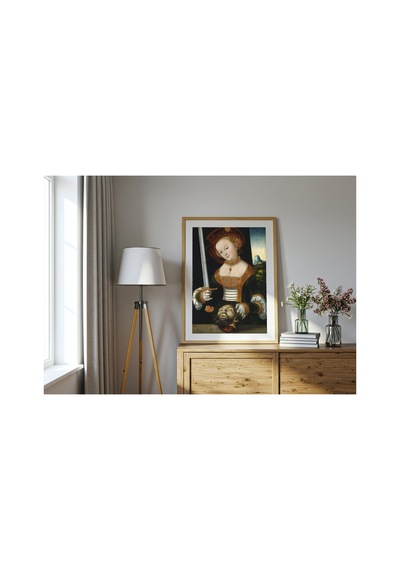 Rönesans Cranach Holofernesin Başıyla Judith Çerçevesiz Poster 21x30 Cm A4 Tablo Rönesans