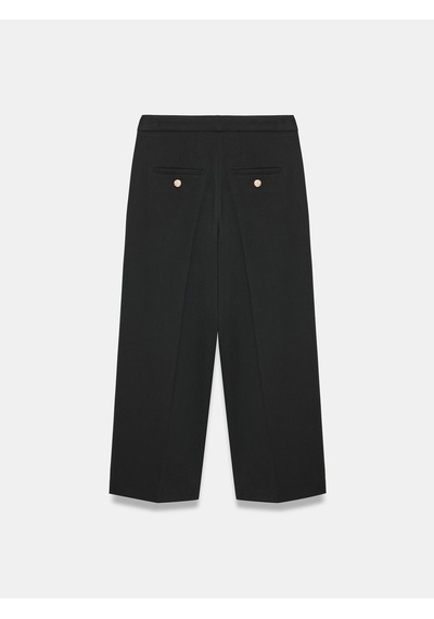 Dilvin 72809 Dikiş Detaylı Culotte Pantolon Siyah