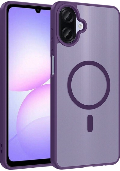 Zore Samsung Uyumlu Galaxy A07 Kılıf M-safe Şarj Özellikli Zore Babet Kapak - Derin Mor