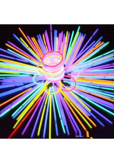 100 Adet Fosforlu Çubuk Glow Stick Fosforlu Bileklik Neon  Işık
