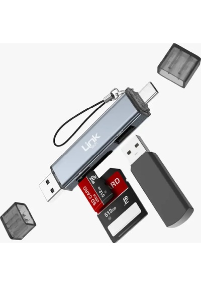 A208 3'ü 1 Arada Usb-a / Usb-c, Tf Ve Sd Kart Okuyucu