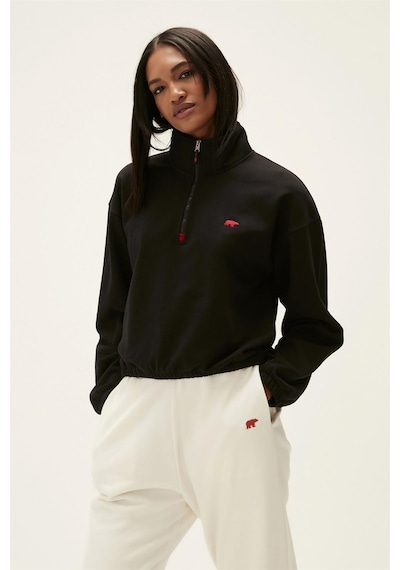 Bad Bear Scarlette Half Zip Kadın Sweatshirt-25242-siyah Siyah