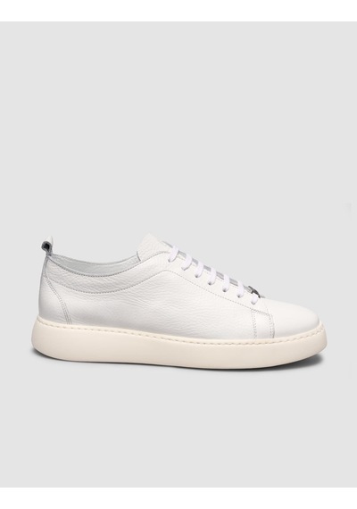 Cabani Erkek Minimal Beyaz Deri Sneaker Beyaz