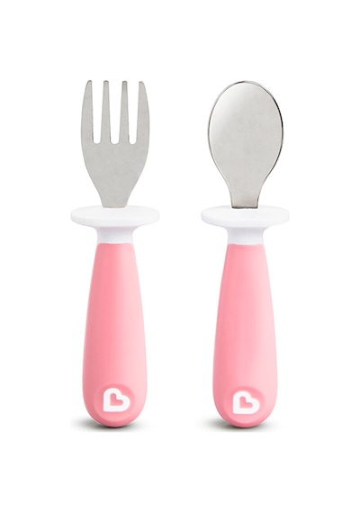 Sıçrama Engelleyici Çatal & Kaşık Seti 12 Ay+ Pembe
