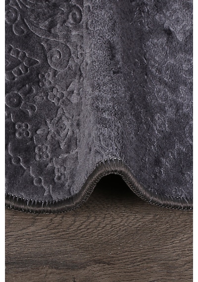 Nova Antrasit Oval 60x100 + 50x60 Cm 2'li Banyo Paspası Seti Kaymaz Antrasit
