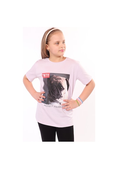 Toontoy Kids Toontoy Unisex Çocuk Önü Baskılı Tişört Su Yeşili