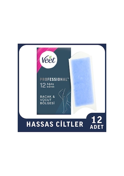 Professional Ağda Bandı Bacak & Vücut Bölgesi Hassas Ciltler İçin 12'li
