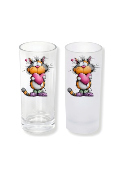 Komik Kedi Buzlu Ya Da Buzsuz Seçenekleriyle Rakı Bardağı 001
