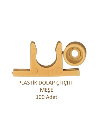 Plastik Pvc Sineklik Kapı Çıtçıtı 100 Adet Meşe