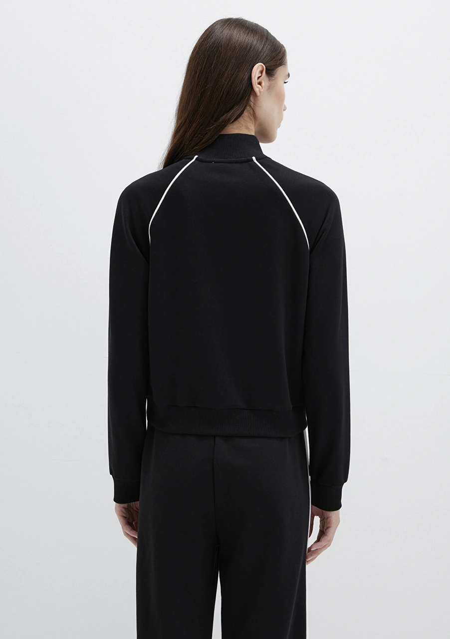 Mavi - Biye Detaylı Fermuarlı Siyah Sweatshirt 1s10365-900 Siyah